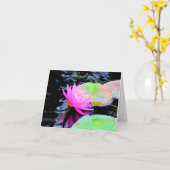 ピンクのハスの花 カスタマイズ可能な感謝の気持ちを伝えるカード カード (黄色い花)