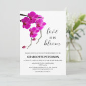 ピンクのハスの花 愛が咲く ブライダルシャワー 招待状 (スタンド正面)