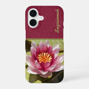 ピンクのハスの花 iPhone 16ケース