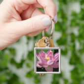 ピンクのハスの花IV キーホルダー (手)