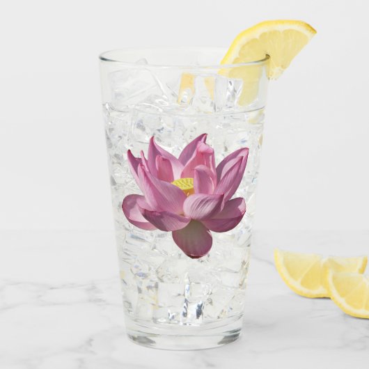 ピンクのハスの花IV タンブラーグラス (アイス裏面)