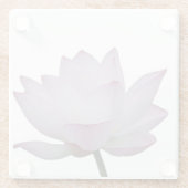 ピンクのハス結婚フラワー ガラスコースター (裏面)