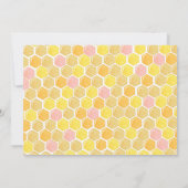 ピンクのハチの1歳の誕生日パーティー招待状 招待状 (裏面)