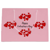 ピンクのハッピーバレンタインデー ラージペーパーバッグ (正面)