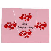 ピンクのハッピーバレンタインデー ラージペーパーバッグ (裏面)