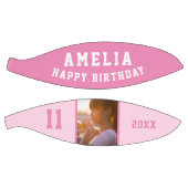 ピンクのハッピーバースデーガールフォト バスケットボール (パネル)