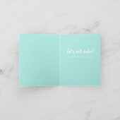 ピンクのハッピーバースデーケーキとキャンドル サンキューカード (内部)