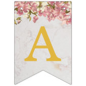 ピンクのハッピーバースデー3文字の名前の蘭の女の子 アナ バンティングフラッグ (第2の旗)