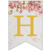 ピンクのハッピーバースデー3文字の名前の蘭の花の女の子 アナ バンティングフラッグ (第1の旗)