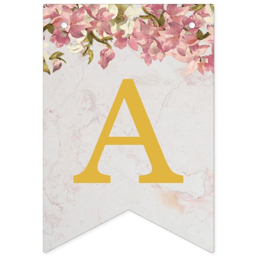 ピンクのハッピーバースデー3文字の名前ランキガールアナ バンティングフラッグ (第2の旗)