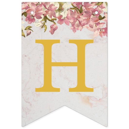 ピンクのハッピーバースデー3文字の名前ランキガールアナ バンティングフラッグ (第1の旗)