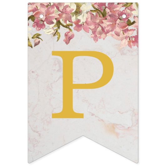 ピンクのハッピーバースデー3文字の名前ランキガールアナ バンティングフラッグ (第3の旗)