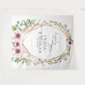 ピンクのハナゴケ テラリウム ウェディング フォト ブック背景 タペストリー (正面(横))