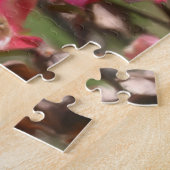 ピンクのハナミズキの花の写真絵画の花 ジグソーパズル (側面)