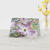 ピンクのハナミズキの花 キリスト教 ノートカード (黄色い花)