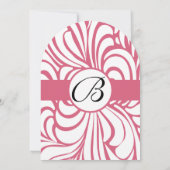 ピンクのハニーサックルファンキー渦巻き結婚式招待 招待状 (裏面)