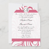 ピンクのハニーサックルファンキー渦巻き結婚式招待 招待状 (正面)