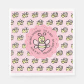 ピンクのハニービーガールの赤ちゃんシャワー スタンダードランチョンナプキン (正面)