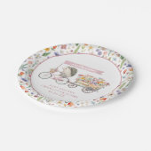 ピンクのハリネズミ赤ちゃんシャワープレート – 地元で栽培 ペーパープレート (アングル)