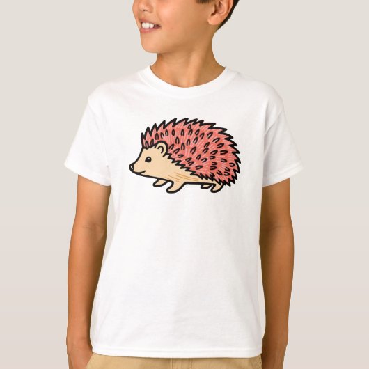 ピンクのハリネズミ Tシャツ (正面)