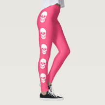 ピンクのハロウィンに白いドクロのシルエット