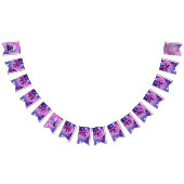 ピンクのハロウィンのかわいい魔法の首飾り猫 バンティングフラッグ (全)