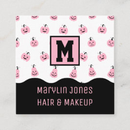 ピンクのハロウィンカボチャ スクエア名刺