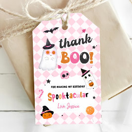 ピンクのハロウィンカワイイ幽霊1st誕生日 ギフトタグ