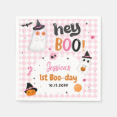 ピンクのハロウィンカワイイ幽霊1st誕生日 スタンダードカクテルナプキン (正面)