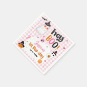 ピンクのハロウィンカワイイ幽霊1st誕生日 スタンダードカクテルナプキン (角)