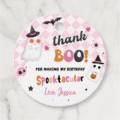 ピンクのハロウィンカワイイ幽霊1st誕生日 フェイバータグ (正面)