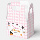 ピンクのハロウィンカワイイ幽霊1st誕生日 フェイバーボックス (オープン)