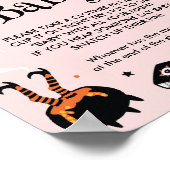 ピンクのハロウィンベイビーシャワー お預け言葉禁止ゲーム ポスター (角)