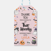 ピンクのハロウィン不気味2歳の誕生日 ギフトタグ (正面)