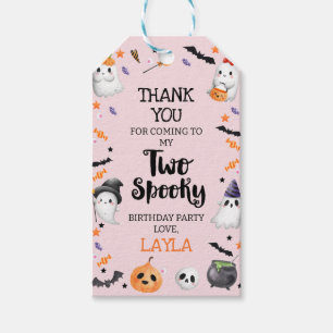 ピンクのハロウィン不気味2歳の誕生日 ギフトタグ