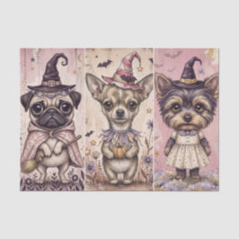 ピンクのハロウィン魔法使いわんこ ピンクウィーン ヴィンテージ 薄葉紙