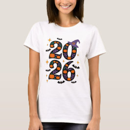 ピンクのハロウィン2026 パンプキン魔女の帽子スプーキー Tシャツ