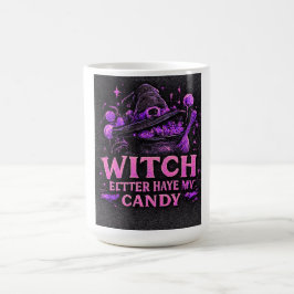 ピンクのハロウィン お菓子は魔女が持ってるはず Witch Better Have My Candy コーヒーマグカップ