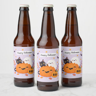 ピンクのハロウィン ビールラベル
