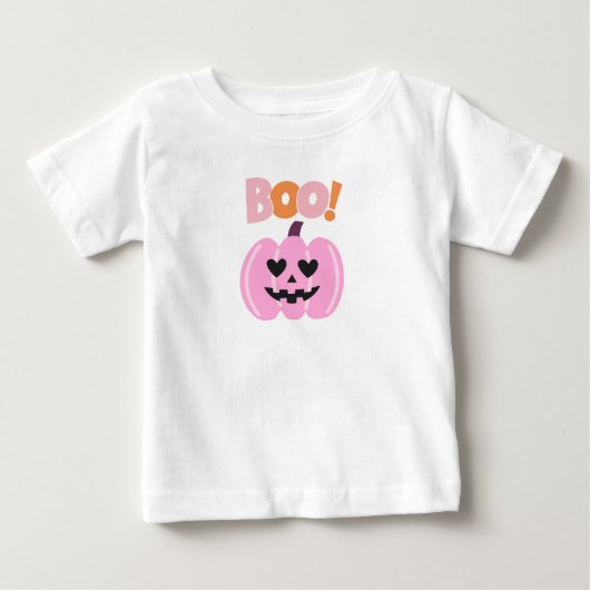 ピンクのハロウィン ベビーTシャツ (正面)