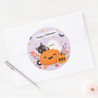 ピンクのハロウィン ラウンドシール