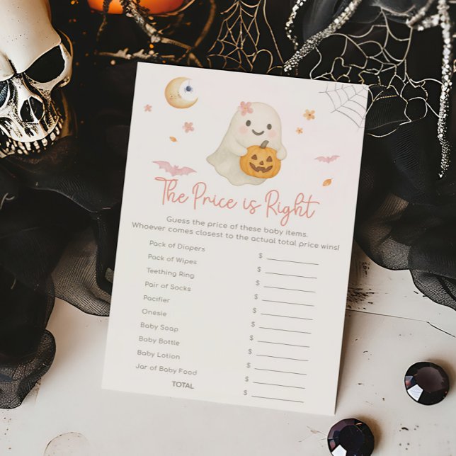 ピンクのハロウィンLittle Boo The Price Is Rightゲーム (Girl Little Boo Baby Shower The Price Is Right Game)