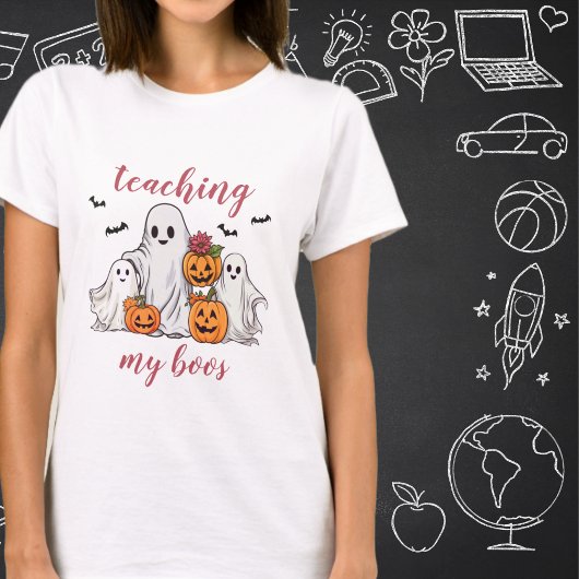 ピンクのハロウィンTシャツ先生 Tシャツ