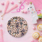 ピンクのハロウィーンかわいい ペーパープレート (パーティー)