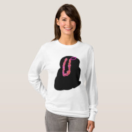 ピンクのハロウィーンのウサギの衣装 Tシャツ