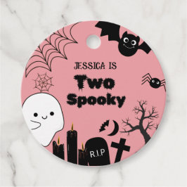 ピンクのハロウィーンの二不気味な二番目の誕生日パーティー フェイバータグ