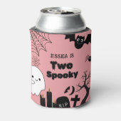 ピンクのハロウィーンの二不気味な二番目の誕生日パーティー 缶クーラー (缶裏面)