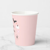 ピンクのハロウィーンの生き物の誕生日パーティー 紙コップ (左)