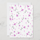 ピンクのハロウィーンの誕生日パーティーに女の子を招待 招待状 (裏面)