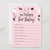 ピンクのハロウィーンの赤ちゃんシャワーの願いベビーカード 招待状 (正面)